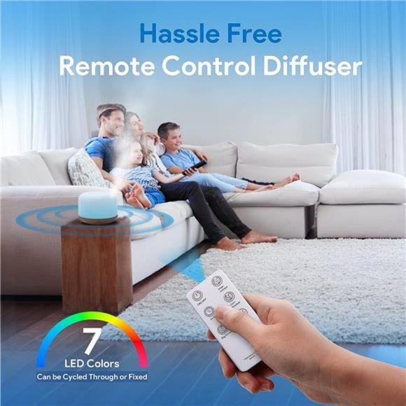 500ml Premium, Essential Oil Diffuser with Remote Control, 5 in 1 Ultrasonic - Picture 5 of 5